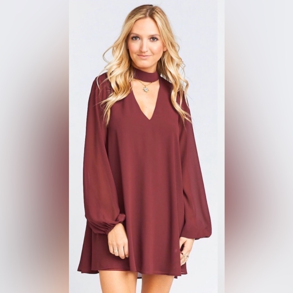 Show Me Your Mumu Josephine Bell Mini Dress - Cabernet - Size XS